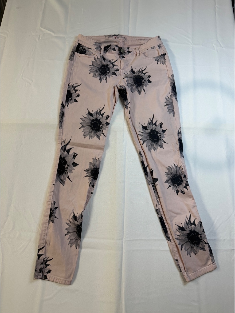 Guess Pink Sunflower Print Skinny Jeans